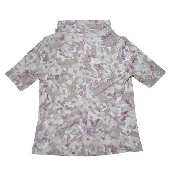 Calvin Klein Womens Floral Short Sleeve Top Polyester/Spandex Blend, Size S, NWT - Picture 1 of 8
